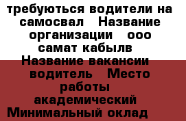 требуються водители на самосвал › Название организации ­ ооо самат кабылв › Название вакансии ­ водитель › Место работы ­ академический › Минимальный оклад ­ 55 000 › Максимальный оклад ­ 75 000 › Возраст от ­ 25 › Возраст до ­ 55 - Свердловская обл. Работа » Вакансии   . Свердловская обл.